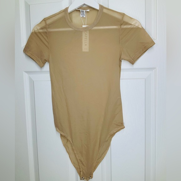 Tan Cream Mesh Bodysuit - Picture 3 of 7